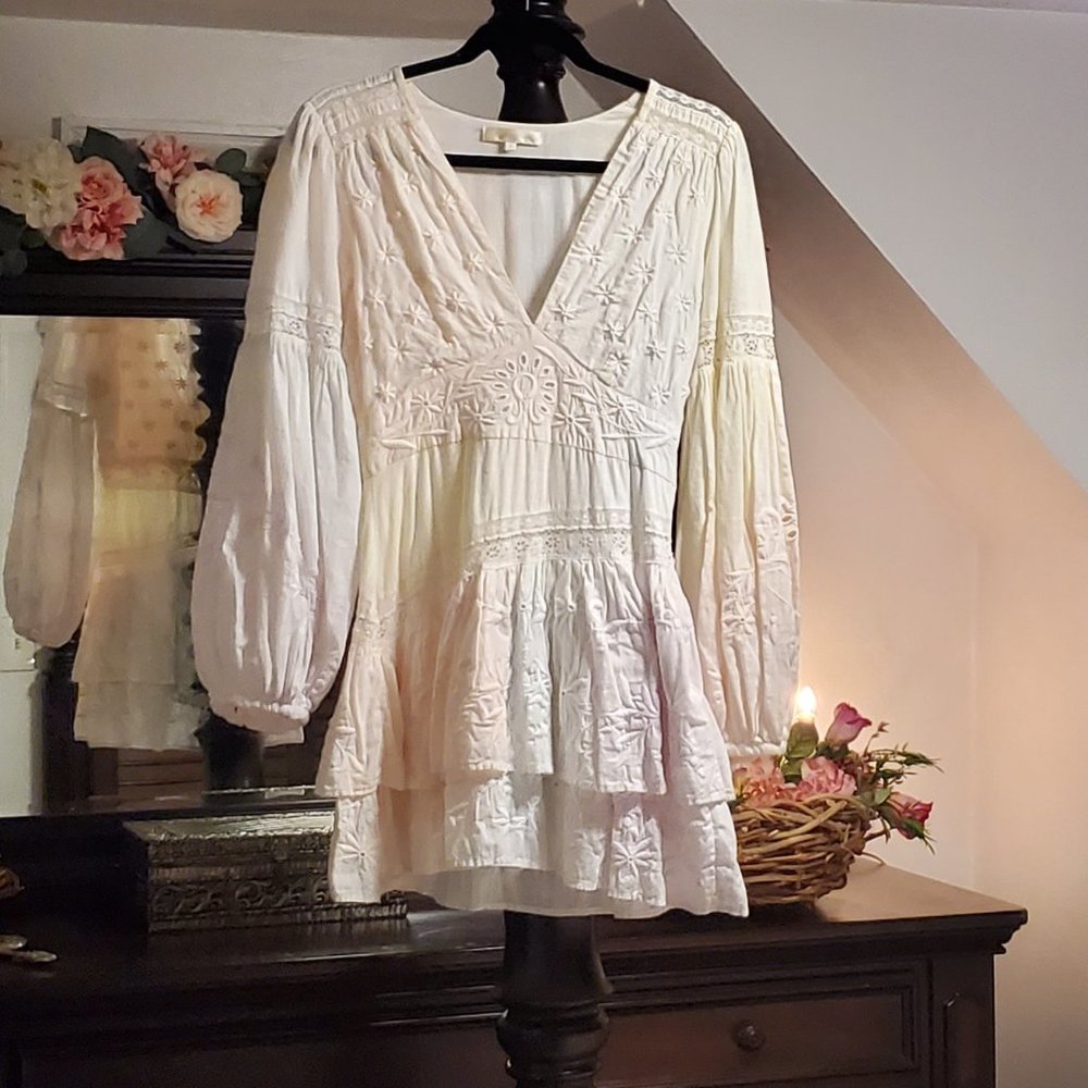 LoveShackFancy Abitha Dress Pastel Rainbow Tie-Dye 2